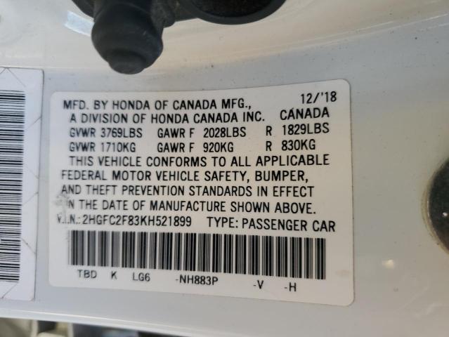 2019 HONDA CIVIC SPOR - 2HGFC2F83KH521899