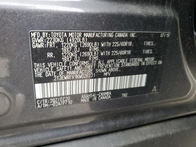 2019 TOYOTA RAV4 XSE - 2T3EWRFV1KW026231