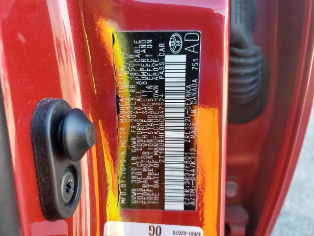 2017 TOYOTA COROLLA L 2T1BURHE0HC847524
