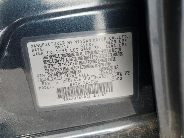 2016 NISSAN SENTRA S - 3N1AB7AP8GL660189