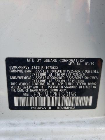 2019 SUBARU CROSSTREK - JF2GTAEC2KH320196