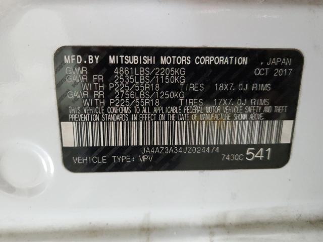 2018 MITSUBISHI OUTLANDER - JA4AZ3A34JZ024474