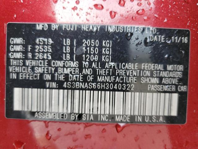 2017 SUBARU LEGACY SPO 4S3BNAS66H3040322