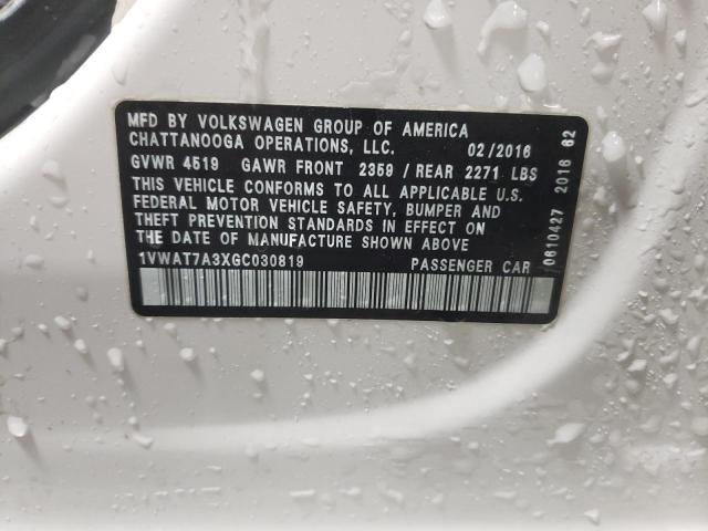 2016 VOLKSWAGEN PASSAT S - 1VWAT7A3XGC030819