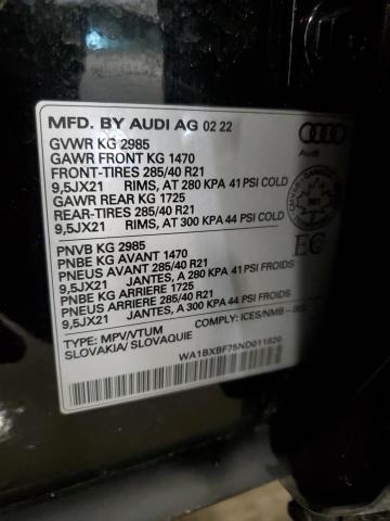 2022 AUDI Q7 KOMFORT WA1BXBF75ND011820