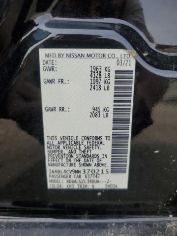 2021 NISSAN ALTIMA SR - 1N4BL4CV9MN370215