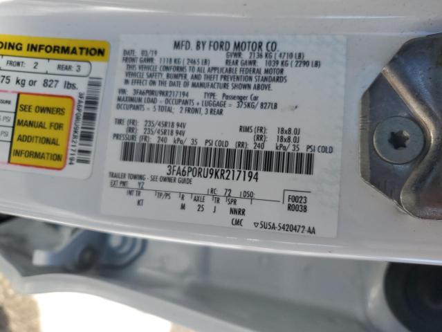 2019 FORD FUSION TIT - 3FA6P0RU9KR217194