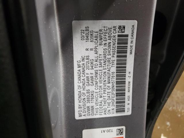 2022 HONDA CIVIC SPOR - 2HGFE2F58NH577616