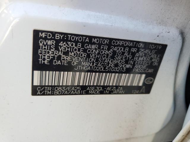2020 LEXUS IS 300 F S JTHGA1D20L5103213