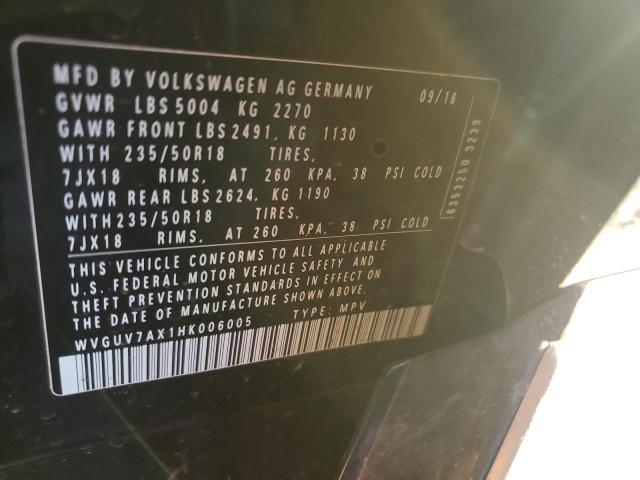 2017 VOLKSWAGEN TIGUAN SPO WVGUV7AX1HK006005