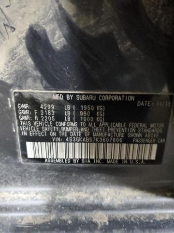 2019 SUBARU IMPREZA - 4S3GKAB67K3607806