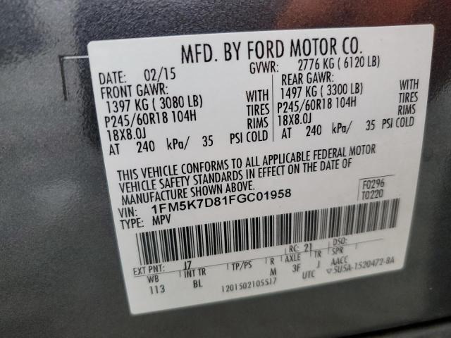 2015 FORD EXPLORER X - 1FM5K7D81FGC01958