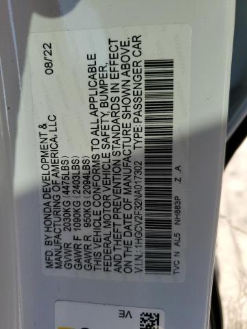 2022 HONDA ACCORD SPO - 1HGCV2F32NA017302