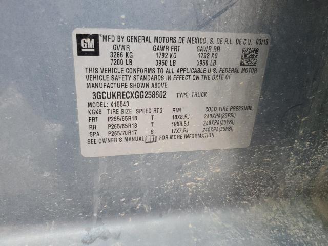 2016 CHEVROLET SILVERADO - 3GCUKRECXGG258602