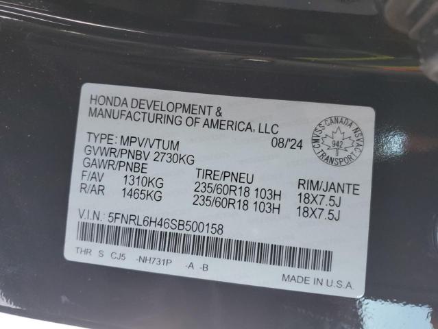2025 HONDA ODYSSEY SP 5FNRL6H46SB500158