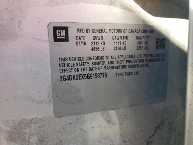2016 BUICK REGAL 2G4GK5EX5G9158776