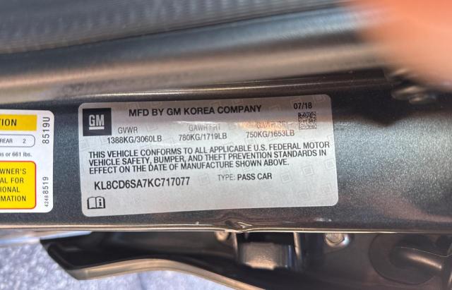 2019 CHEVROLET SPARK 1LT KL8CD6SA7KC717077
