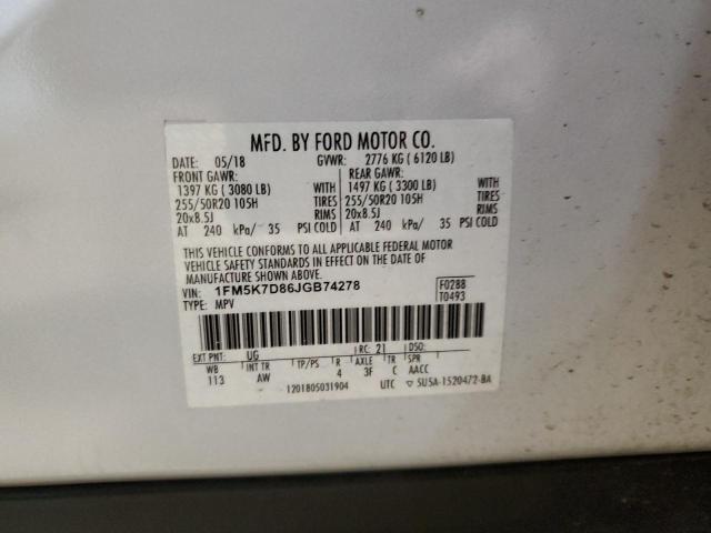 2018 FORD EXPLORER X - 1FM5K7D86JGB74278