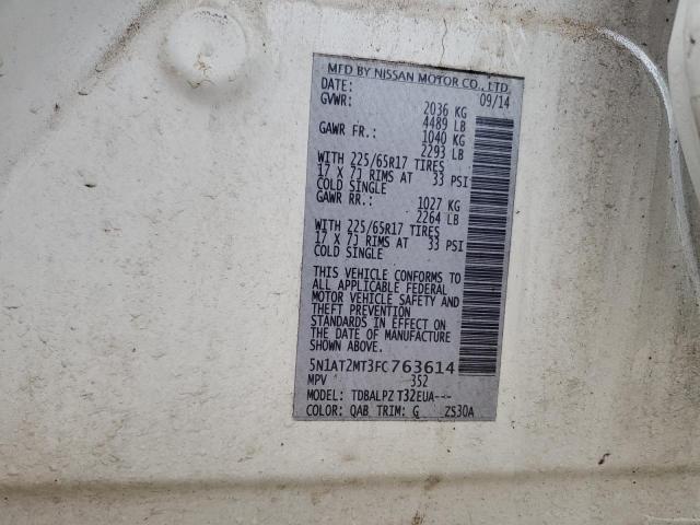 2015 NISSAN ROGUE S 5N1AT2MT3FC763614