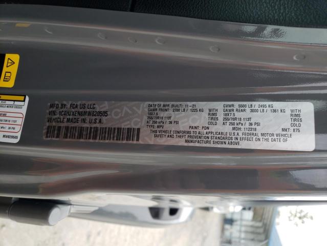 2021 JEEP WRANGLER U 1C4HJXEN8MW820505