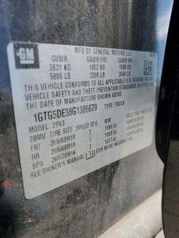 2016 GMC CANYON SLT 1GTG5DE38G1306670