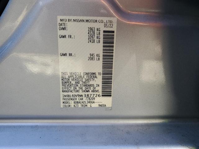 2022 NISSAN ALTIMA SV - 1N4BL4DV9NN387726