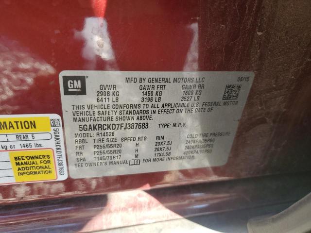 2015 BUICK ENCLAVE 5GAKRCKD7FJ387683