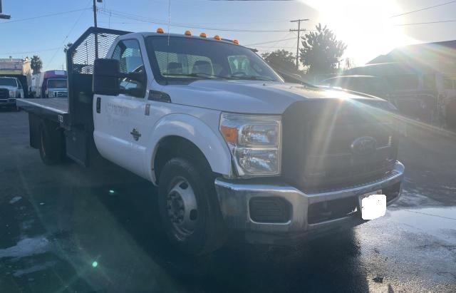 FORD F350 SUPER 2014 white chassis diesel 1FDRF3GT8EEB25941 photo #1