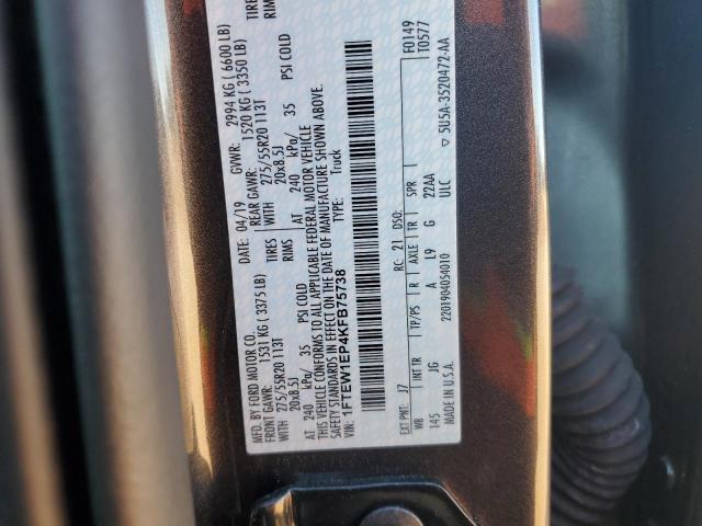 2019 FORD F150 SUPER - 1FTEW1EP4KFB75738