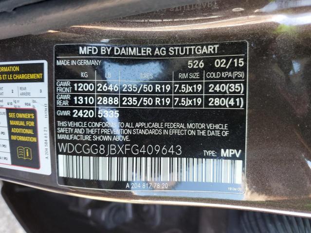 2015 MERCEDES-BENZ GLK 350 4M - WDCGG8JBXFG409643