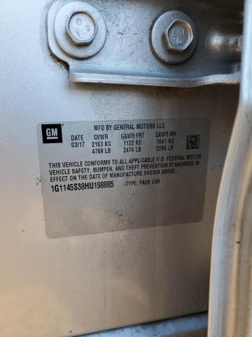 2017 CHEVROLET IMPALA PRE 1G1145S38HU198885