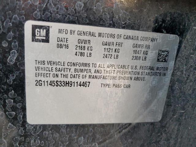 2017 CHEVROLET IMPALA PRE 2G1145S33H9114467