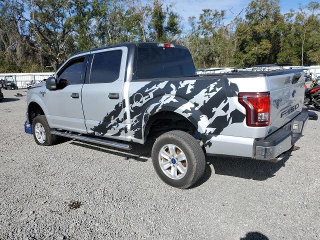 FORD F150 SUPER 2015 silver crew pic gas 1FTEW1C80FKD11405 photo #3