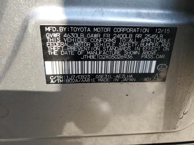 2016 LEXUS IS 350 JTHBE1D2XG5026936