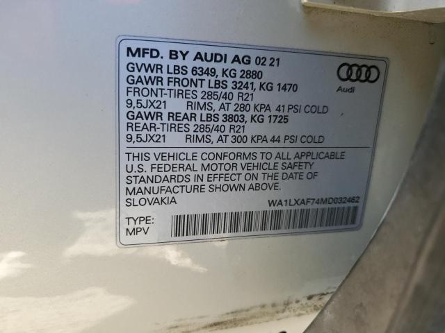 2021 AUDI Q7 PREMIUM - WA1LXAF74MD032462