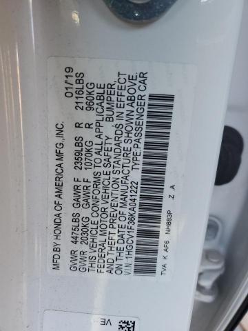 2019 HONDA ACCORD SPO 1HGCV1F36KA041222