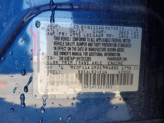 2017 NISSAN SENTRA S - 3N1AB7AP1HY353385
