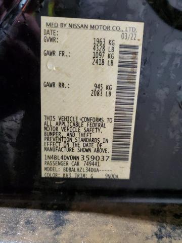 2022 NISSAN ALTIMA SV 1N4BL4DV0NN359037