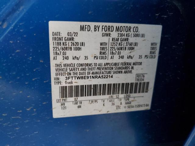 2022 FORD MAVERICK X - 3FTTW8E91NRA52214