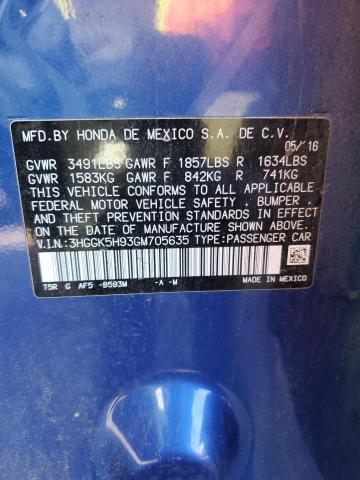2016 HONDA FIT EX - 3HGGK5H93GM705635