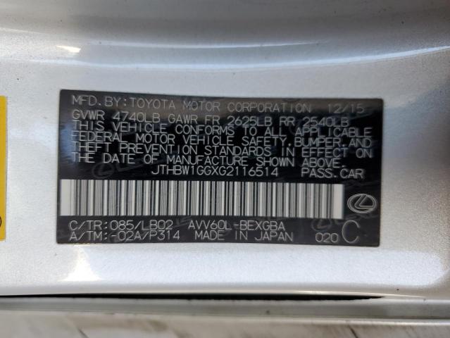 2016 LEXUS ES 300H - JTHBW1GGXG2116514