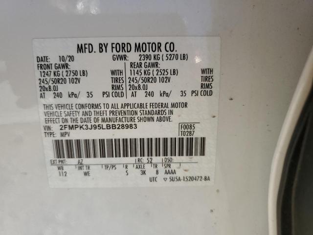 2020 FORD EDGE SEL - 2FMPK3J95LBB28983