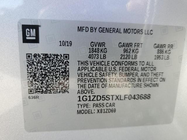 2020 CHEVROLET MALIBU LT - 1G1ZD5STXLF043688