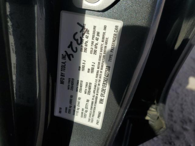 2019 TESLA MODEL 3 5YJ3E1EB3KF437588