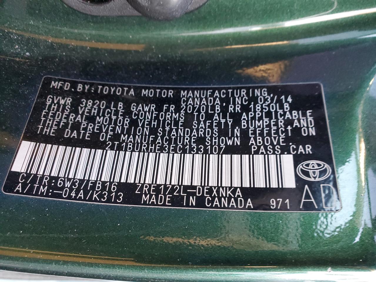 Toyota Corolla l 2014
