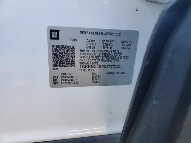 2019 GMC ACADIA SLT - 1GKKNULS0KZ272131