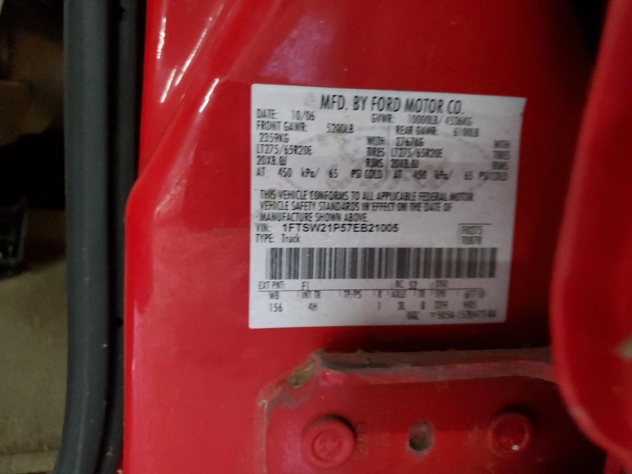 Lot #3302861886 2007 FORD F250 SUPER