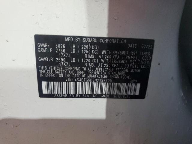 2022 SUBARU OUTBACK WI - 4S4BTGSD3N3197305