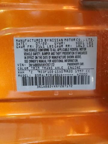 2022 NISSAN SENTRA SR - 3N1AB8DVXNY287172