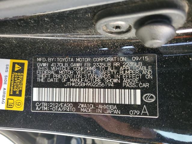 2016 LEXUS CT 200 JTHKD5BH9G2256194